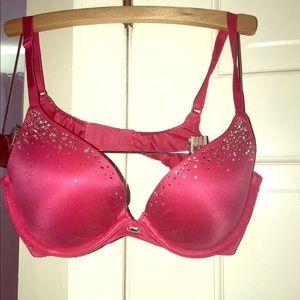 VS Plunge Push Up Bra SZ 34C W/Swarovski Crystals